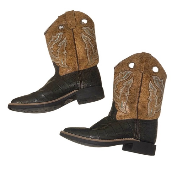 OLD WEST CROC cowboy western  boots boys size 3 - Picture 7 of 17
